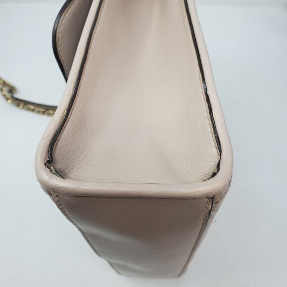 Tory Burch Fleming Convertible Medium Shoulder Bag Quilted Leather Beige Heron - Picture 9 of 14